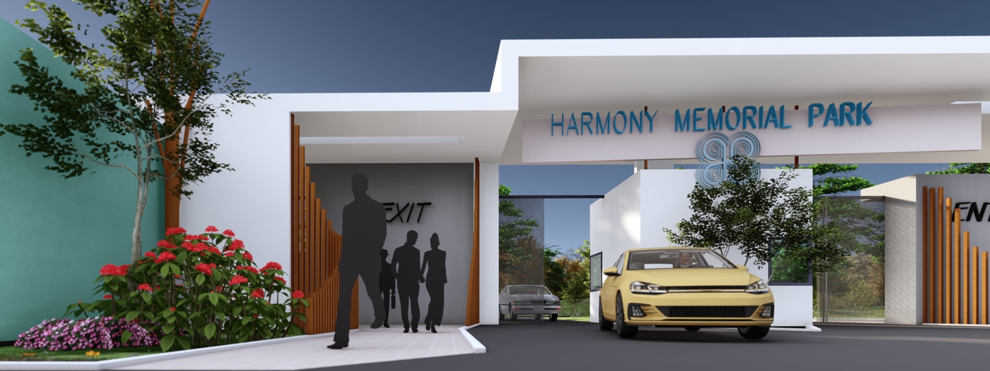 Cemetery exterior and living area